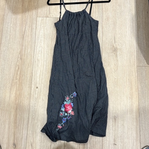 Vintage 90s Y2K Diesel graph grid style dress with floral detailing super rare - Picture 6 of 16